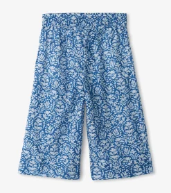 Hot Girls Floral Shibori Cropped Culottes Bottoms