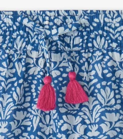 Hot Girls Floral Shibori Cropped Culottes Bottoms