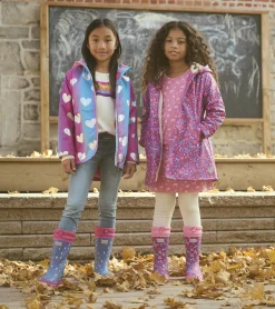 Hot Girls Fun Hearts Zip-Up Lightweight Rain Jacket Rainwear|Rainwear