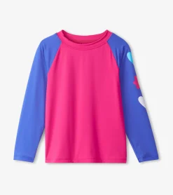 Clearance Girls Fuschia Purple Long Sleeve Rashguard Swimwear|Swimwear