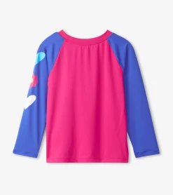 Clearance Girls Fuschia Purple Long Sleeve Rashguard Swimwear|Swimwear