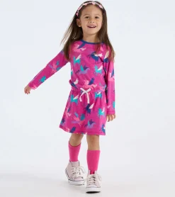 Girls Galactic Unicorn Drop Waist Dress Dresses