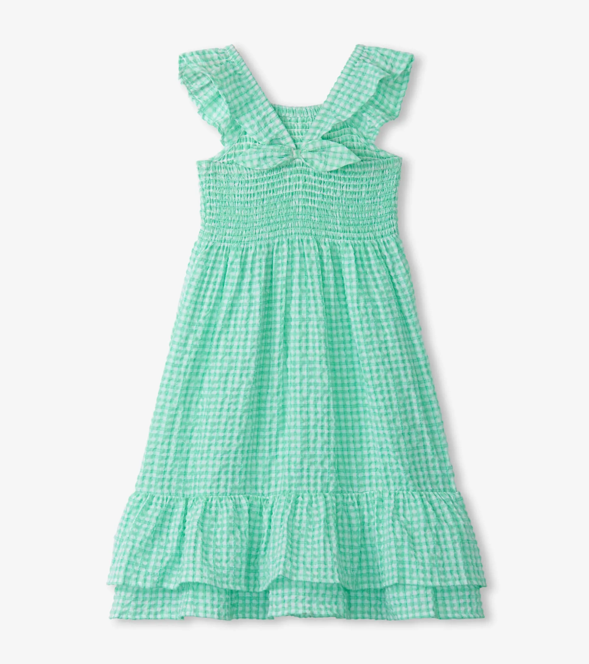 Discount Girls Gingham Seersucker Smocked Dress Dresses