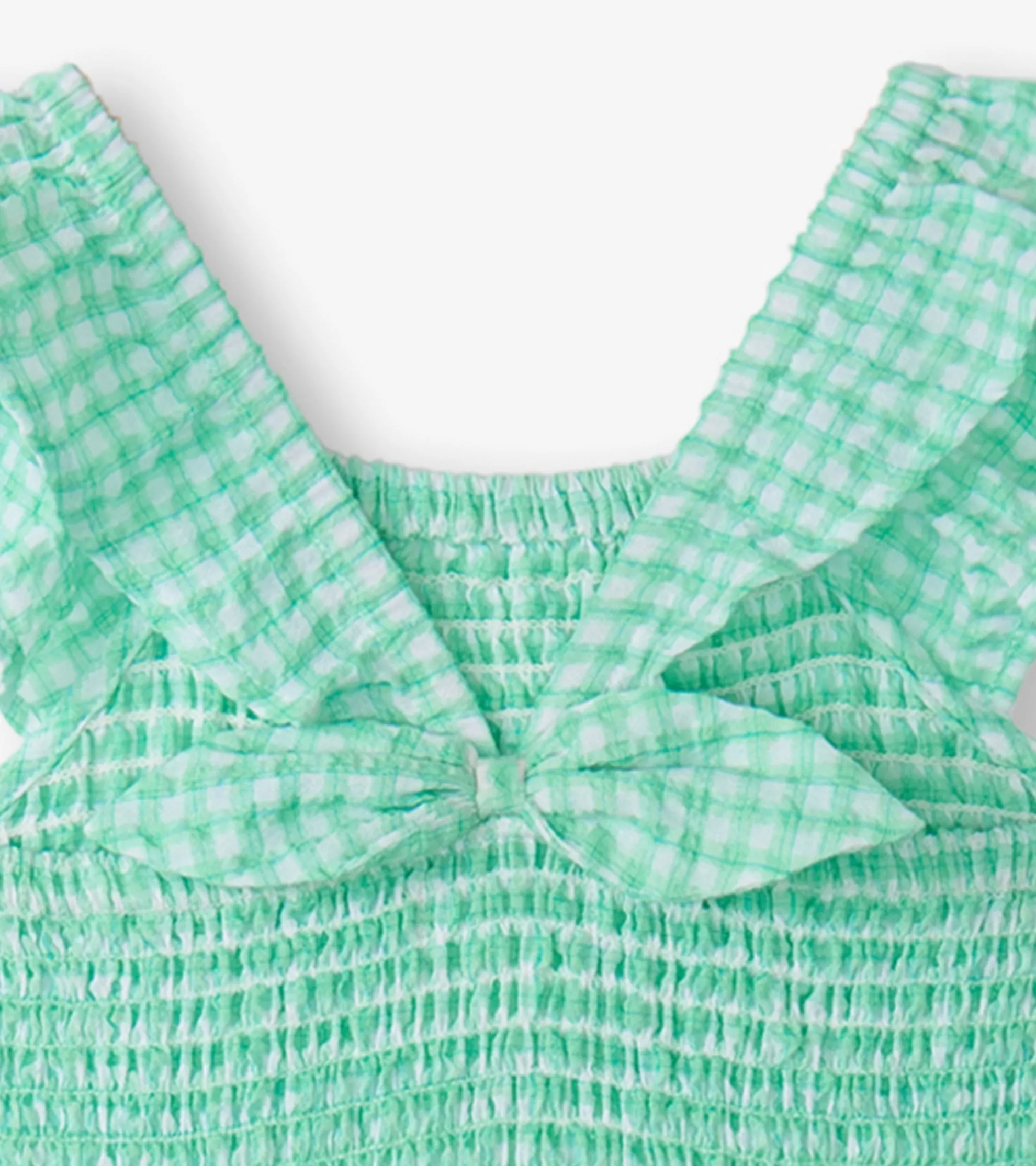 Discount Girls Gingham Seersucker Smocked Dress Dresses