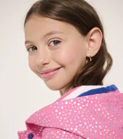 Outlet Girls Glitter Hearts Button-Up Rain Jacket Rainwear|Rainwear