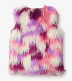 Online Girls Groovy Faux Fur Vest Tops