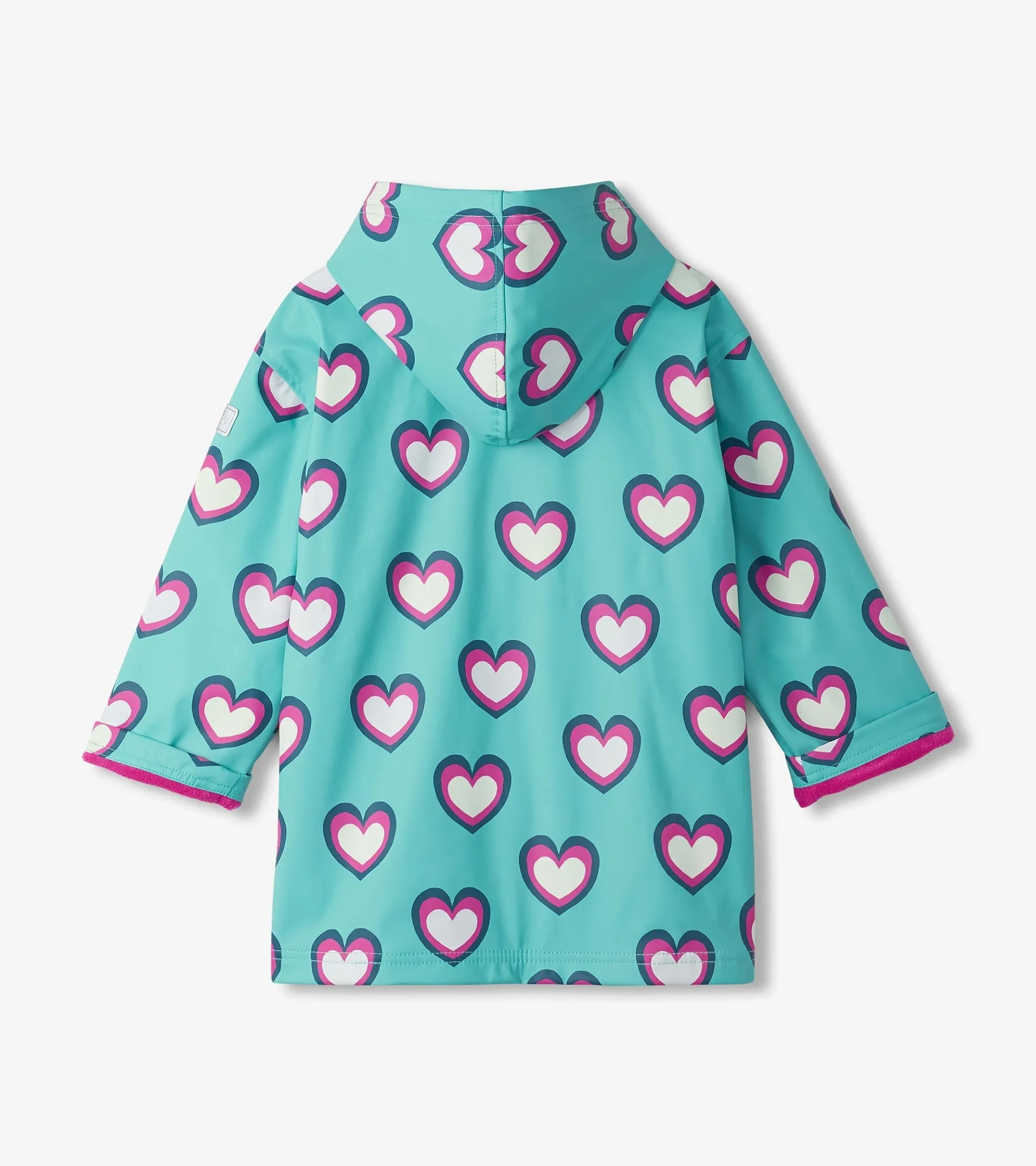 Outlet Girls Hearts Colour Changing Zip-Up Rain Jacket Rainwear|Rainwear