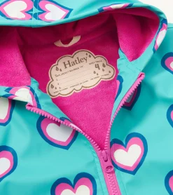 Outlet Girls Hearts Colour Changing Zip-Up Rain Jacket Rainwear|Rainwear