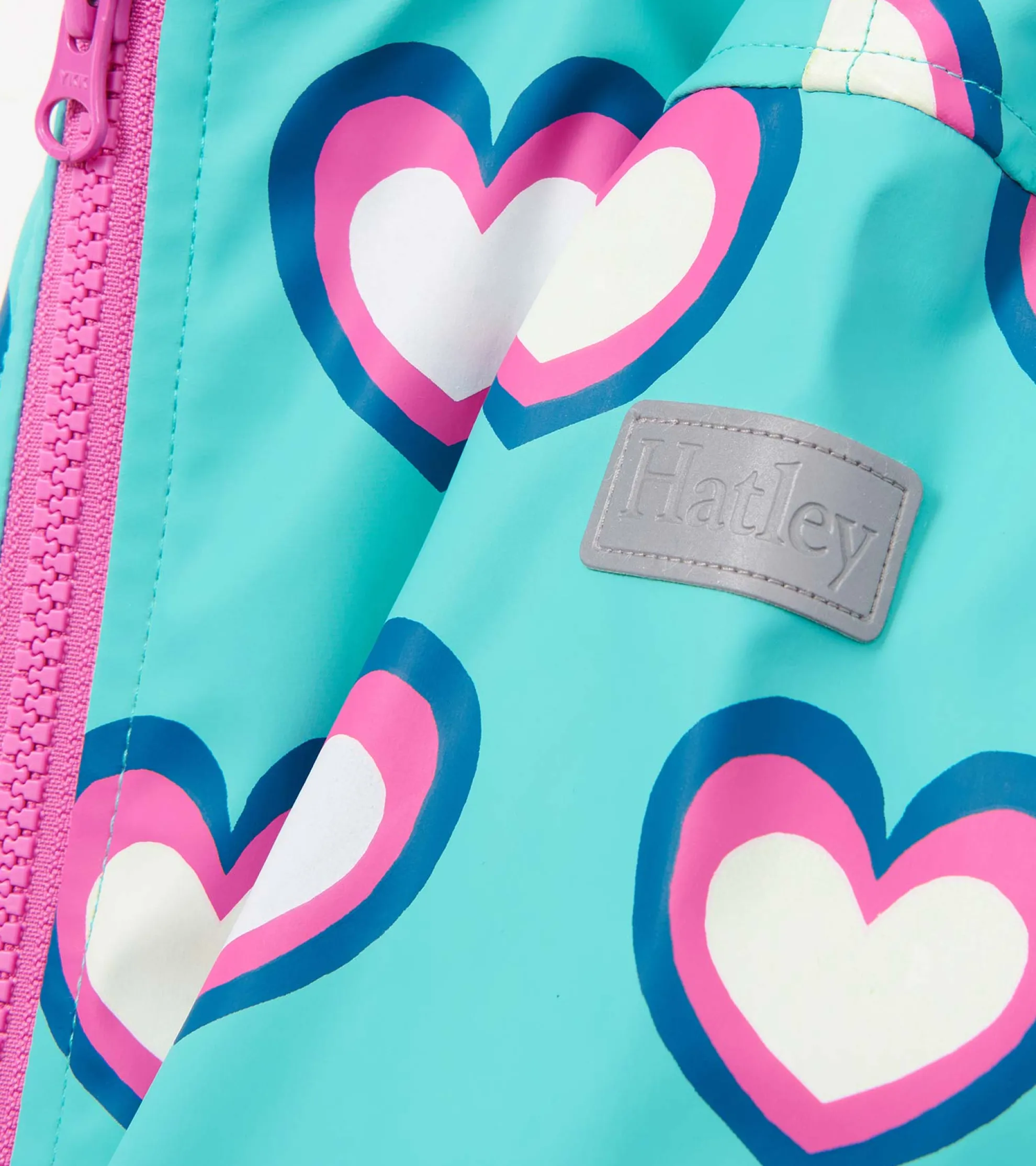 Outlet Girls Hearts Colour Changing Zip-Up Rain Jacket Rainwear|Rainwear