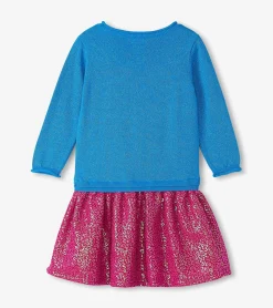 Online Girls Hearts Dropped Waist Sweater Dress Dresses