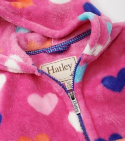 New Girls Hearts Fleece Zip-Up Hoodie Outerwear|Sweaters