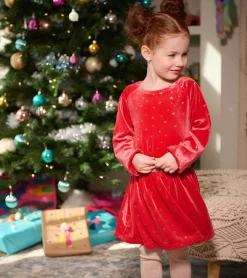 Best Girls Holiday Stars Crushed Velour Dress Dresses