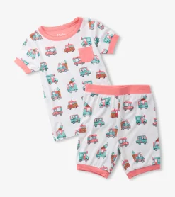 Outlet Girls Ice Cream Trucks Bamboo Short Pajama Set Sleepwear|Sleepwear