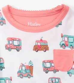 Outlet Girls Ice Cream Trucks Bamboo Short Pajama Set Sleepwear|Sleepwear