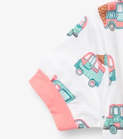 Outlet Girls Ice Cream Trucks Bamboo Short Pajama Set Sleepwear|Sleepwear