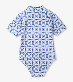 Girls Kaleidoscope One-Piece Rashguard Swimwear|Swimwear