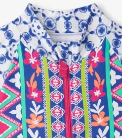 Girls Kaleidoscope One-Piece Rashguard Swimwear|Swimwear