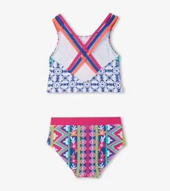 Clearance Girls Kaleidoscope Two-Piece Crop Top Bikini Set Swimwear|Swimwear