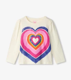 Hot Girls Layered Hearts Long Sleeve Graphic Tee Tops