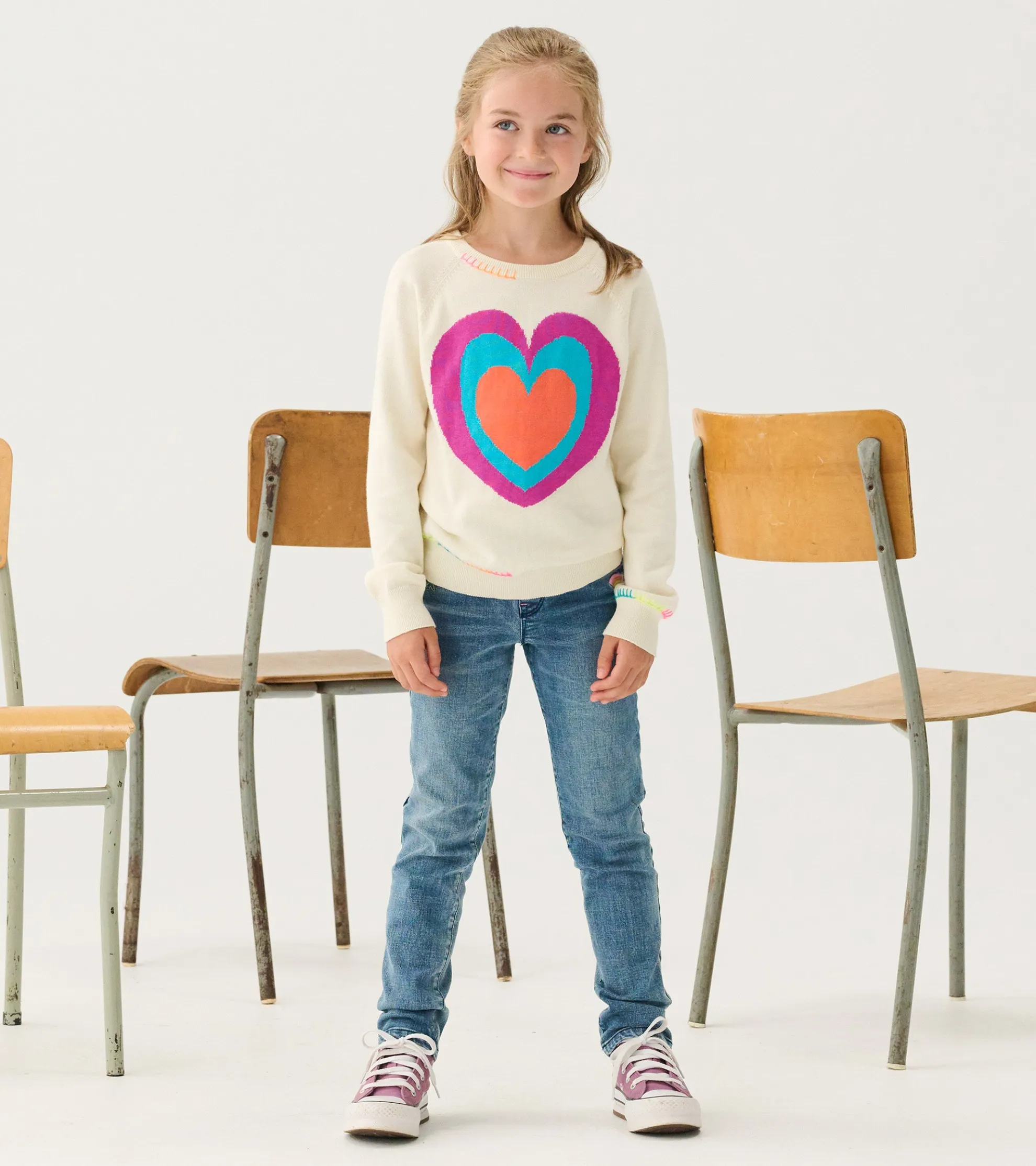 Hot Girls Layered Hearts Sweater Sweaters