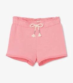 Online Girls Light Pink Paper Bag Shorts Bottoms