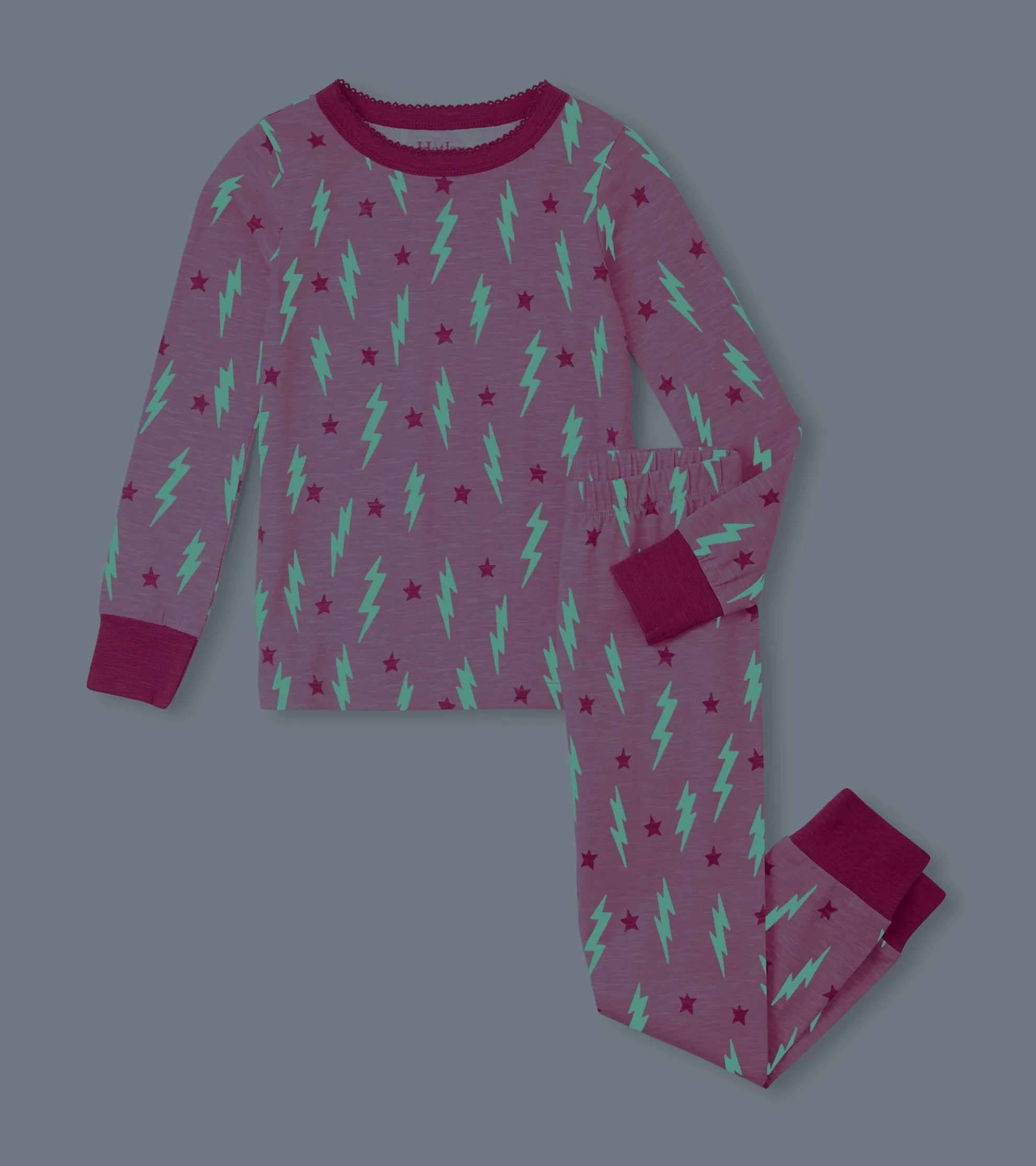 Sale Girls Lightning Bolts & Stars Pajama Set Sleepwear|Sleepwear