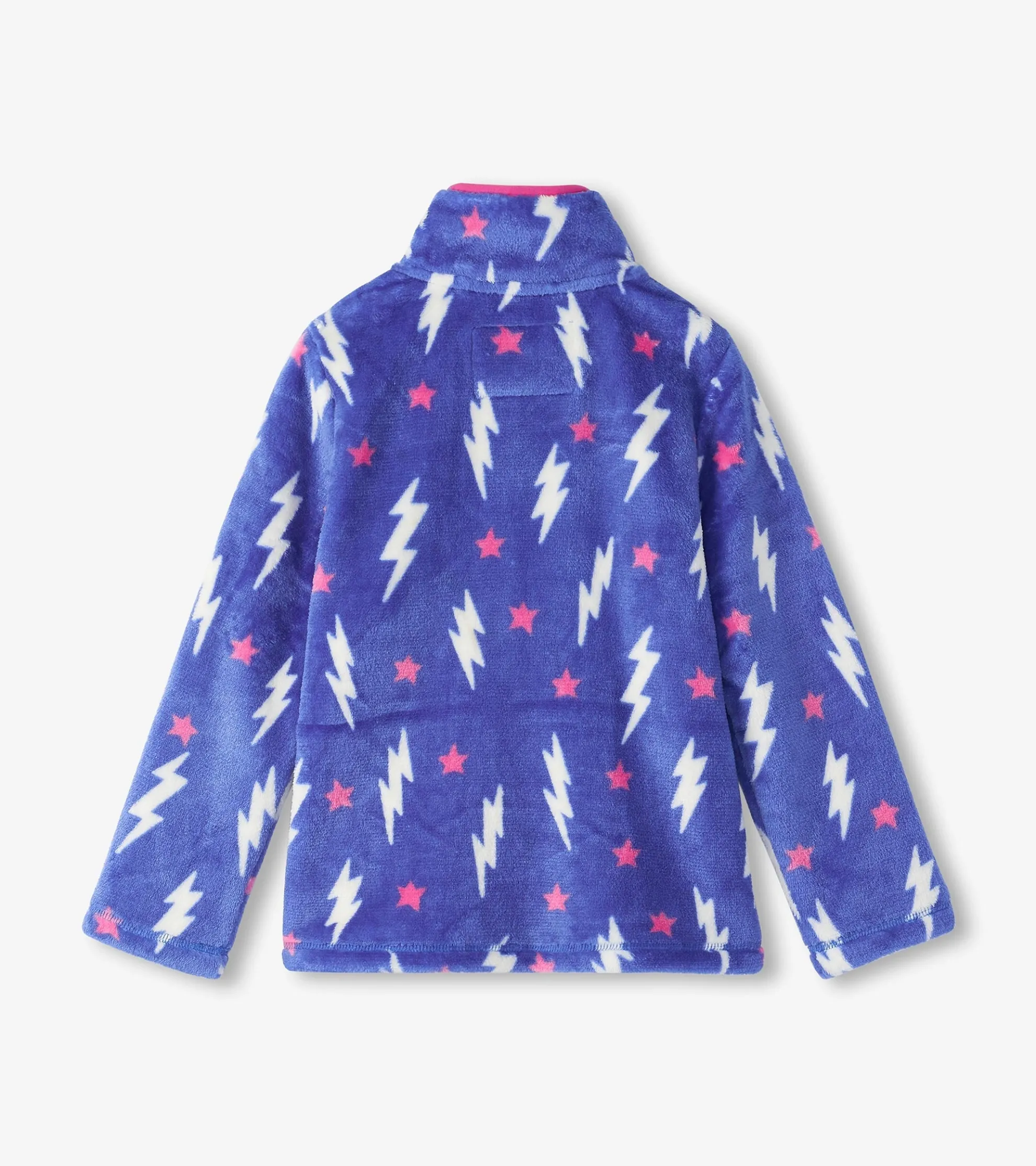 Girls Lightning Bolts Fuzzy Fleece Zip-Up Jacket Outerwear|Sweaters