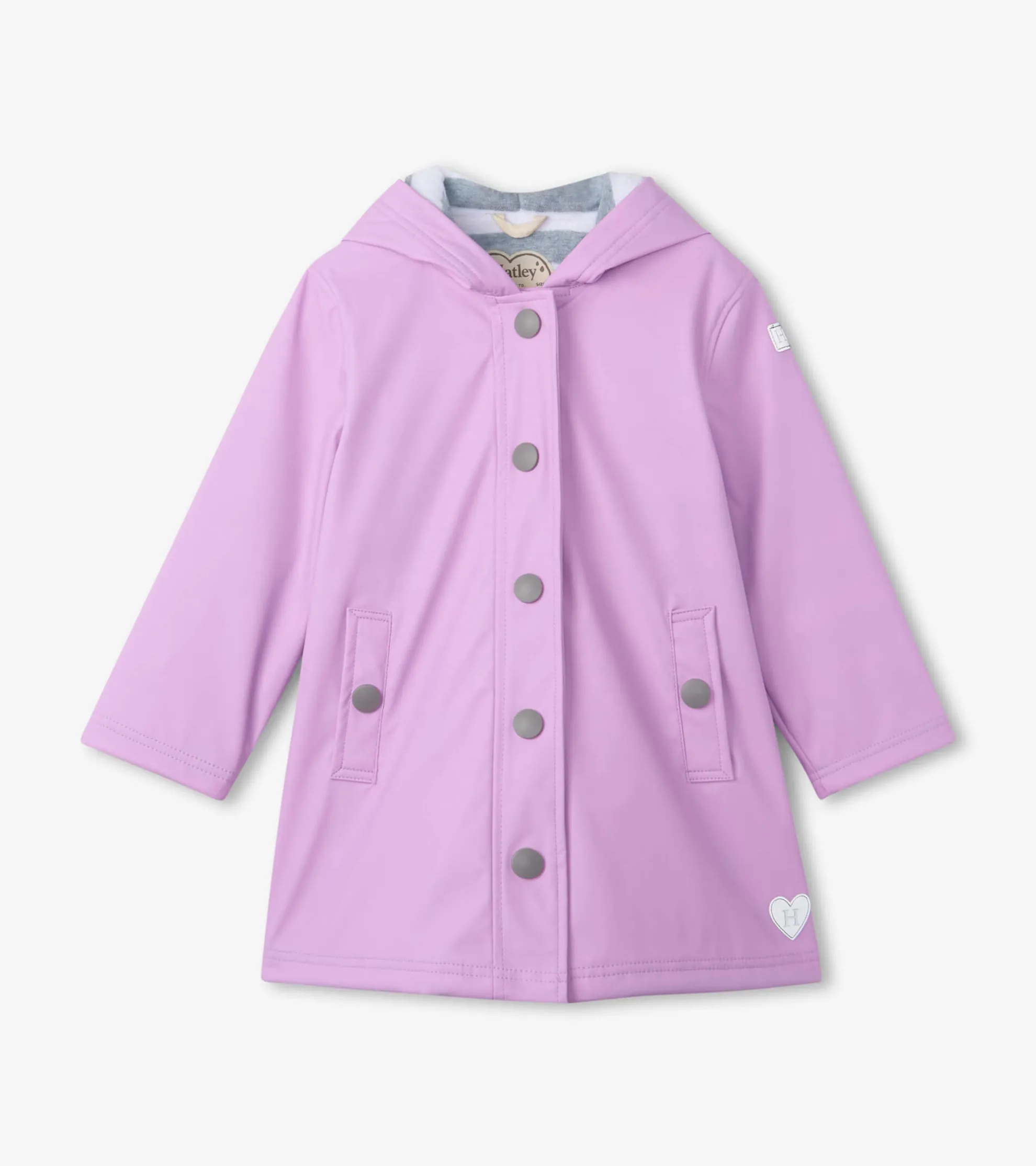 Discount Girls Lilac Button-Up Rain Jacket Rainwear|Rainwear