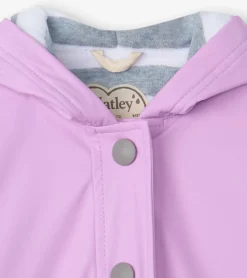 Discount Girls Lilac Button-Up Rain Jacket Rainwear|Rainwear