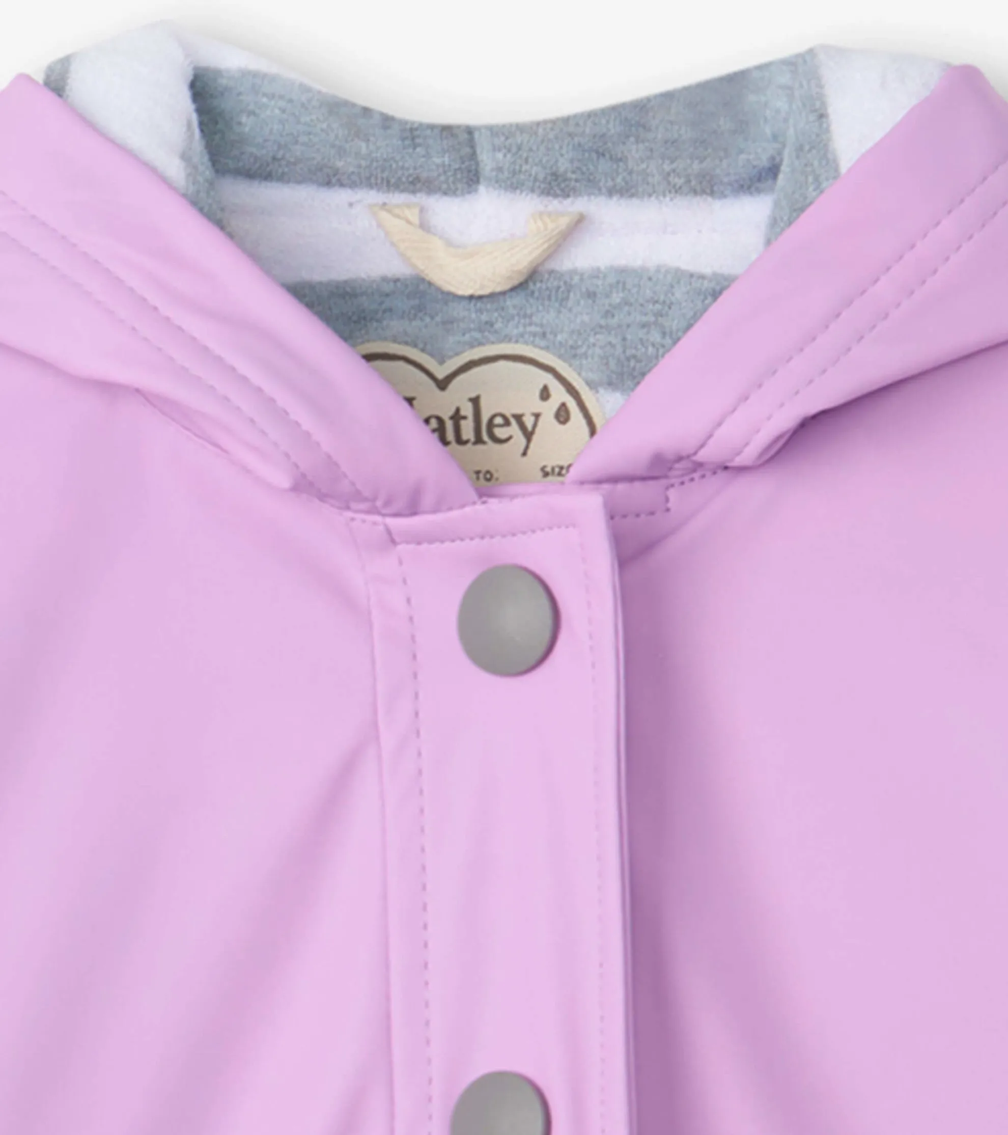 Discount Girls Lilac Button-Up Rain Jacket Rainwear|Rainwear