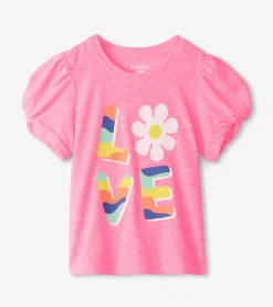 New Girls Love Twisted Sleeve Tee Tops