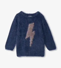 Hot Girls Metallic Lightning Furry Sweater Sweaters