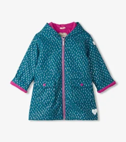 Best Girls Mini Lightning Bolts Zip-Up Rain Jacket Rainwear|Rainwear