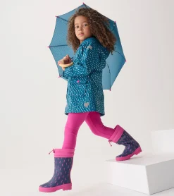 Best Girls Mini Lightning Bolts Zip-Up Rain Jacket Rainwear|Rainwear