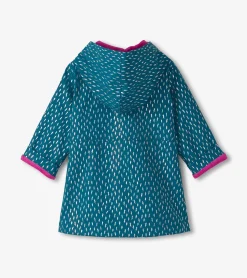 Best Girls Mini Lightning Bolts Zip-Up Rain Jacket Rainwear|Rainwear