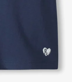 Girls Navy Twisted Sleeve Tee Tops