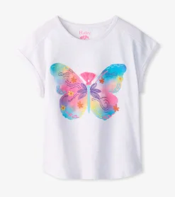 Sale Girls Painted Butterfly Relaxed T-Shirt Tops