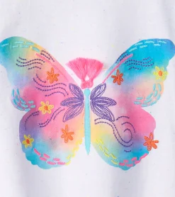 Sale Girls Painted Butterfly Relaxed T-Shirt Tops