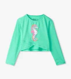 Girls Painted Sea Horse Cross Over Cover-Up Swimwear|Swimwear