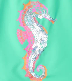 Girls Painted Sea Horse Cross Over Cover-Up Swimwear|Swimwear
