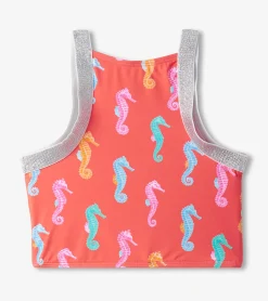 Girls Painted Sea Horse Tankini Set Swimwear|Swimwear