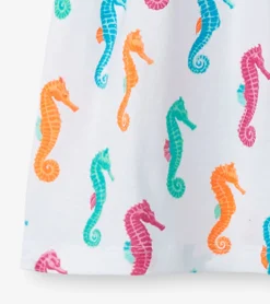 Hot Girls Painted Seahorses Smocked Dress Dresses