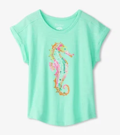 Best Girls Painted Seashorse Relaxed T-Shirt Tops