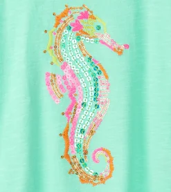 Best Girls Painted Seashorse Relaxed T-Shirt Tops