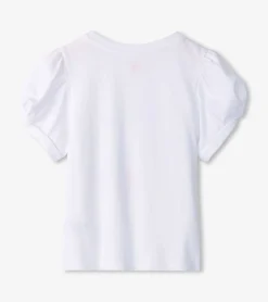 Sale Girls Peace Flower Twisted Sleeve Tee Tops