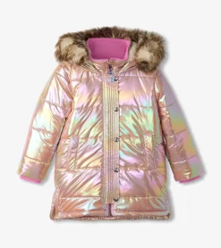 Online Girls Pink Moon Puffer Jacket Outerwear