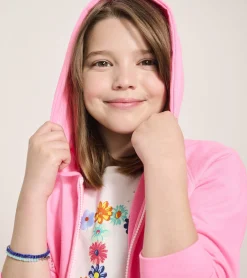 Online Girls Pink Neon Raglan Hoodie Sweaters