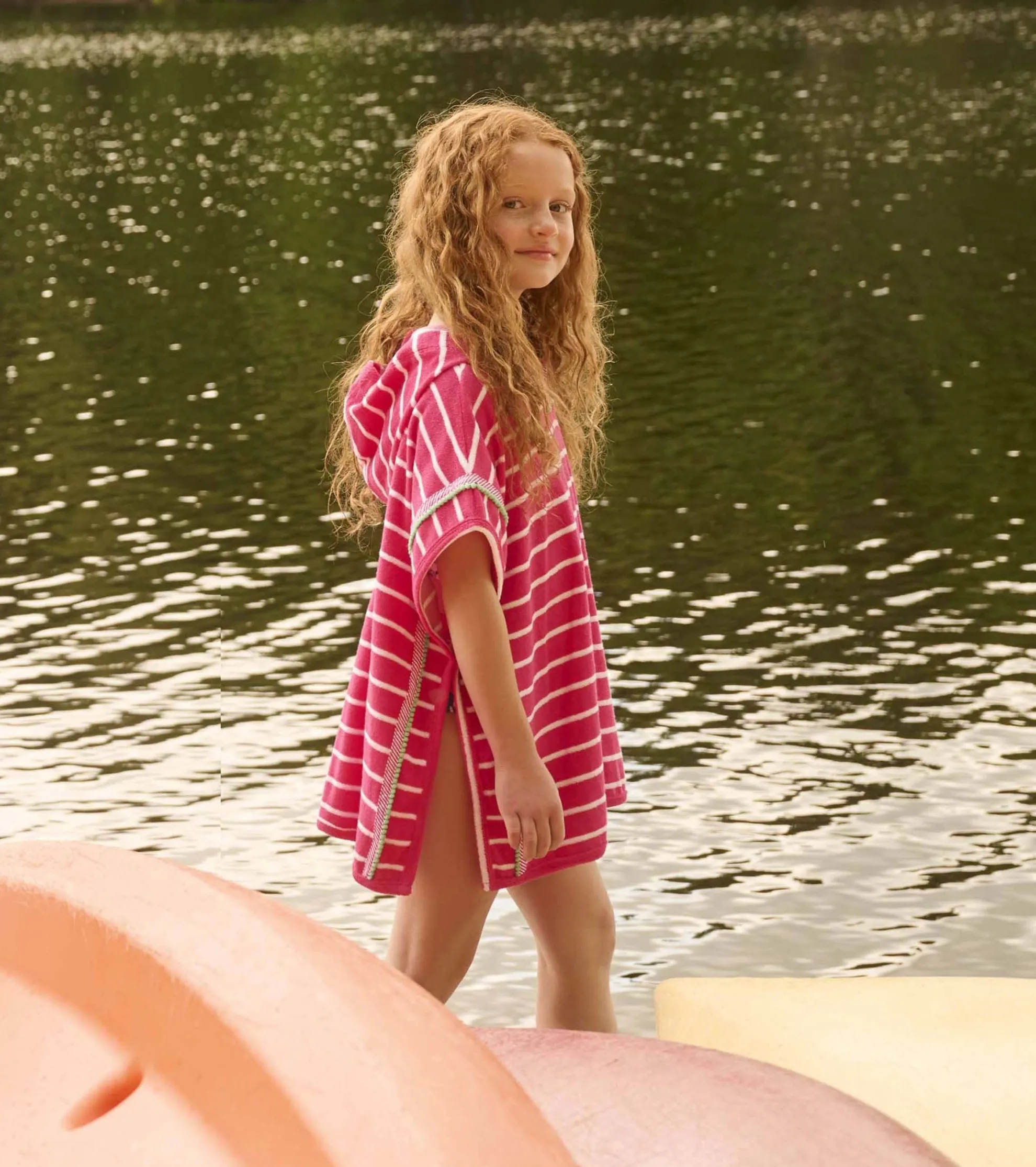 New Girls Pink Paradise Hooded Cover-Up Swimwear|Swimwear