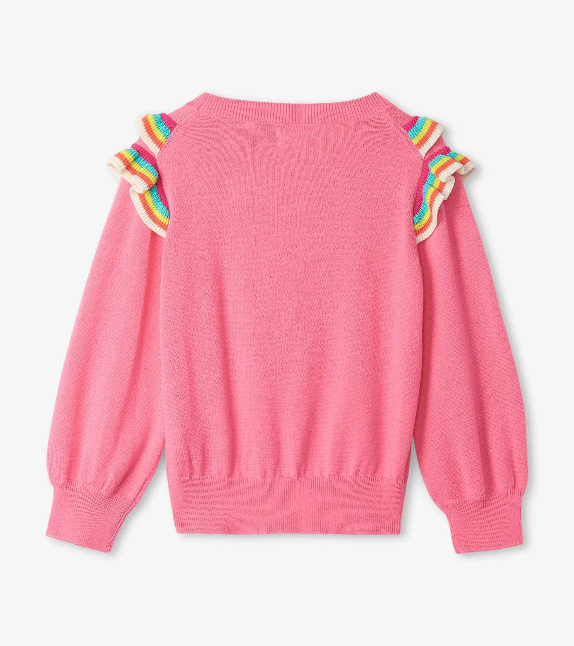 Hot Girls Pink Rainbow Ruffle Sweater Sweaters