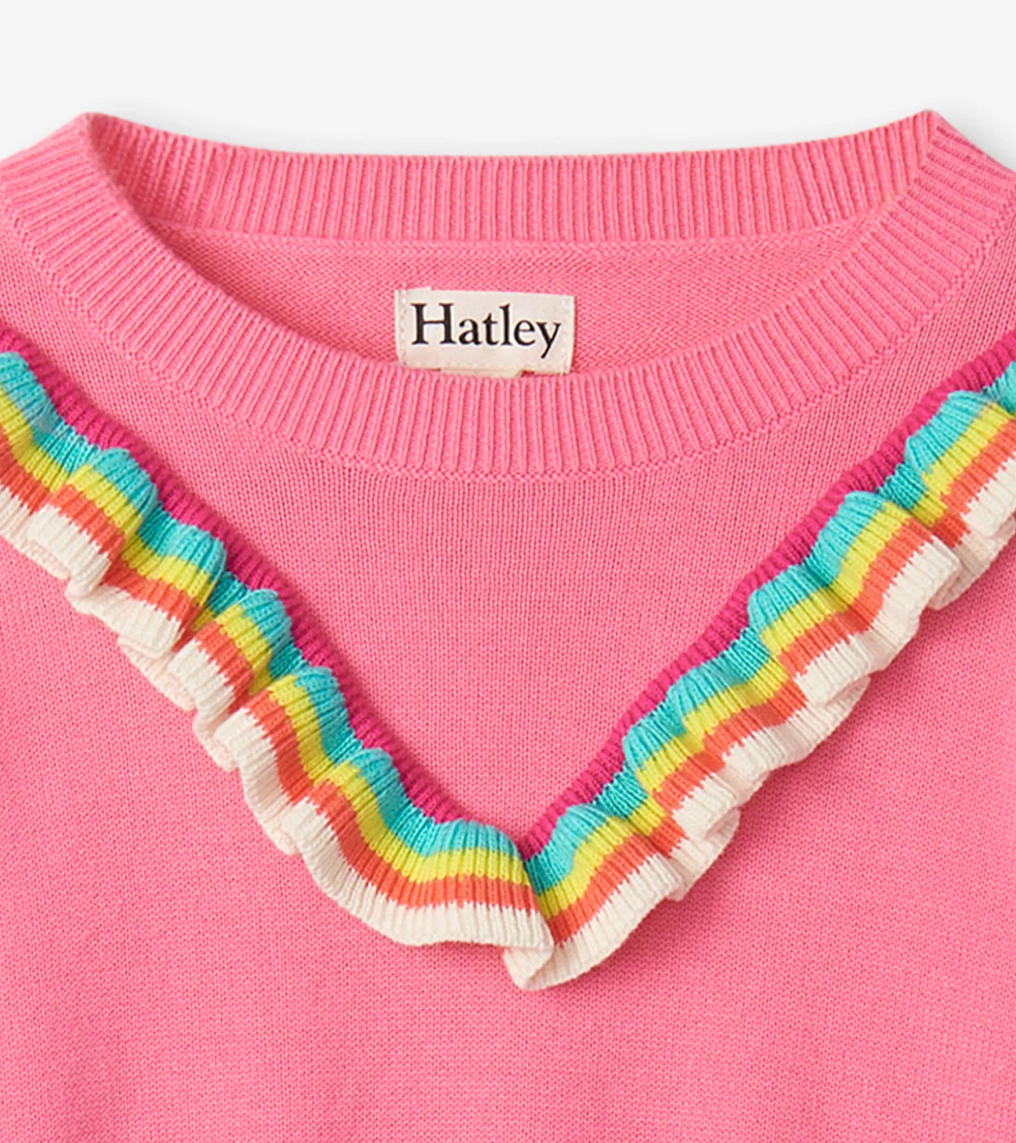 Hot Girls Pink Rainbow Ruffle Sweater Sweaters